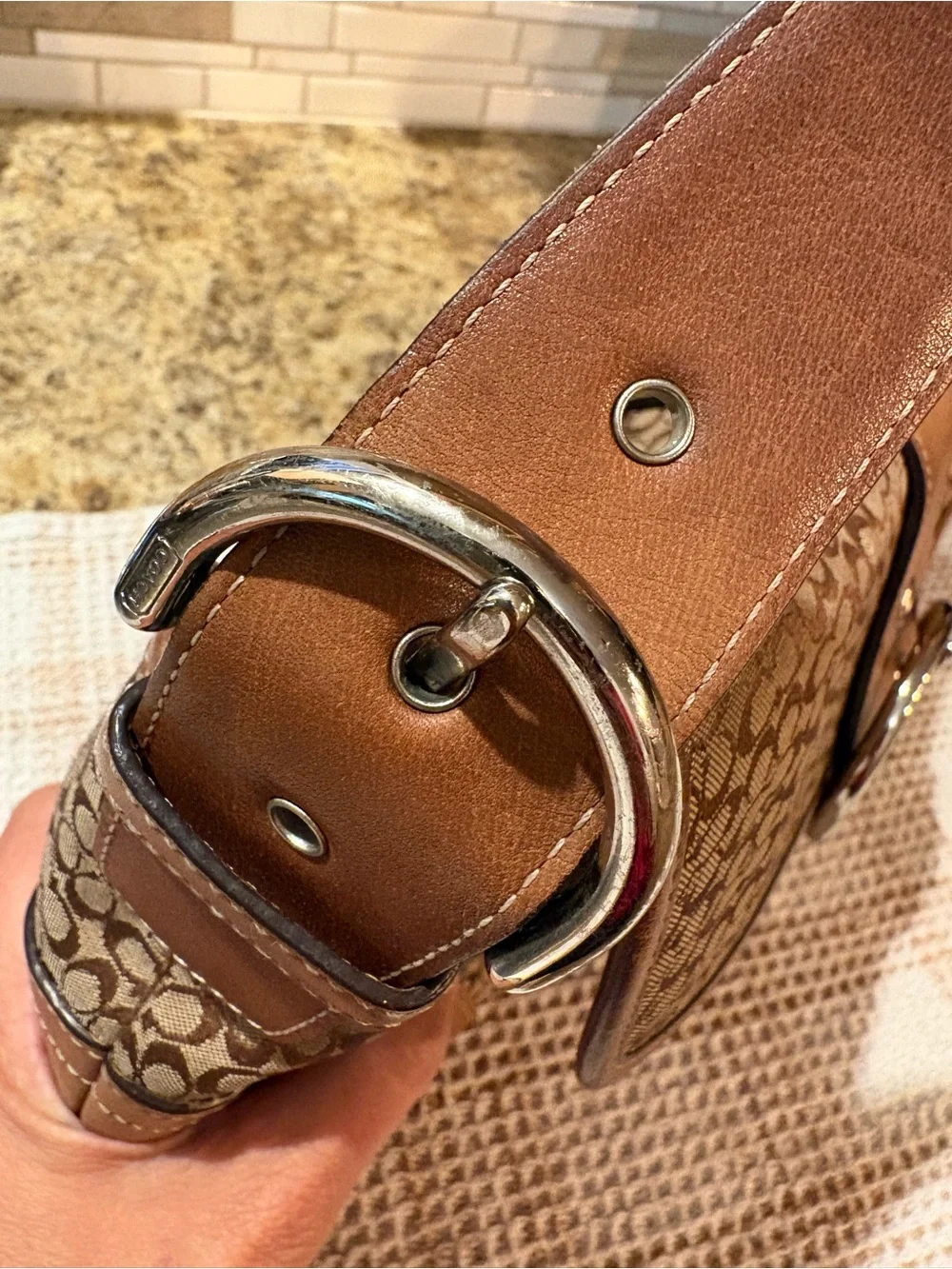 Vintage Coach Soho! Signature Large Flap Shoulder Bag -Jacquard & Leather